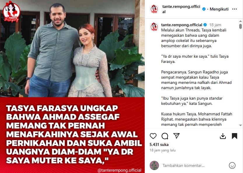 Soal Nafkah Ahmad Assegaf